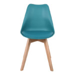 Gaston chair PP-PU blue color - natural leg 43x51x75cm - Image 4