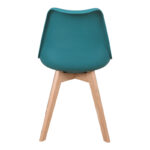 Gaston chair PP-PU blue color - natural leg 43x51x75cm - Image 5