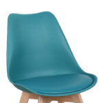 Gaston chair PP-PU blue color - natural leg 43x51x75cm - Image 6
