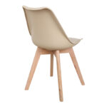 Gaston chair PP-PU taupe color - natural leg 43x51x75cm - Слика 2