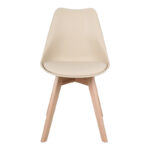 Gaston chair PP-PU taupe color - natural leg 43x51x75cm - Слика 4