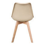 Gaston chair PP-PU taupe color - natural leg 43x51x75cm - Слика 5