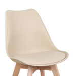 Gaston chair PP-PU taupe color - natural leg 43x51x75cm - Слика 6