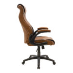 Manager office chair Bear with pu brown tabac antique-black colour - Слика 3