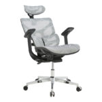 Director's office chair Karlo white-black mesh fabric 72x70x112cm - Image 3