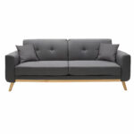 3 seated sofa-bed Carmelo Pakoworld dark grey fabric 214x80x86cm - Слика 3
