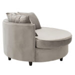 Armchair-sofa sofa round in grey velvet 123x120x85cm - Слика 3