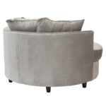 Armchair-sofa sofa round in grey velvet 123x120x85cm - Слика 4