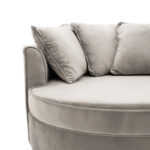 Armchair-sofa sofa round in grey velvet 123x120x85cm - Слика 5