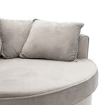 Armchair-sofa sofa round in grey velvet 123x120x85cm - Слика 6
