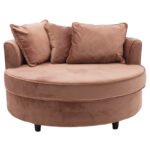 Armchair-sofa sofa round in rotten apple velvet 123x120x85cm - Image 2