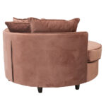 Armchair-sofa sofa round in rotten apple velvet 123x120x85cm - Image 4