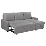 Corner sofa-bed Infuse with storage space grey fabric 203x130x88 cm - Image 4