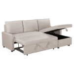 Corner reversible sofa-bed Infuse with storage space beige fabric 203x130x88 cm - Image 3