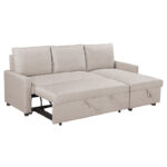 Corner reversible sofa-bed Infuse with storage space beige fabric 203x130x88 cm - Image 5