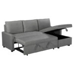 Corner reversable sofa-bed Infuse with storage space anthracite fabric 203x130x88cm - Image 2