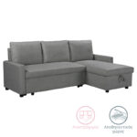 Corner reversable sofa-bed Infuse with storage space anthracite fabric 203x130x88cm