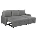 Corner reversable sofa-bed Infuse with storage space anthracite fabric 203x130x88cm - Image 4