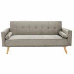3 seater sofa-bed Success velvet grey-beige 190x80x84 cm - Слика 3