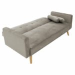 3 seater sofa-bed Success velvet grey-beige 190x80x84 cm - Слика 4