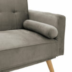 3 seater sofa-bed Success velvet grey-beige 190x80x84 cm - Слика 6