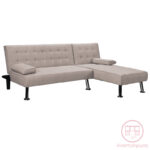 Reversible corner sofa-bed Brisk brown-grey fabric 200x146x75cm