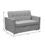 2 seater sofa-bed Commit fabric anthracite 142x93x90 cm - Слика 5