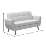 2 seater sofa Decency fabric beige 149x75x86 cm - Слика 5