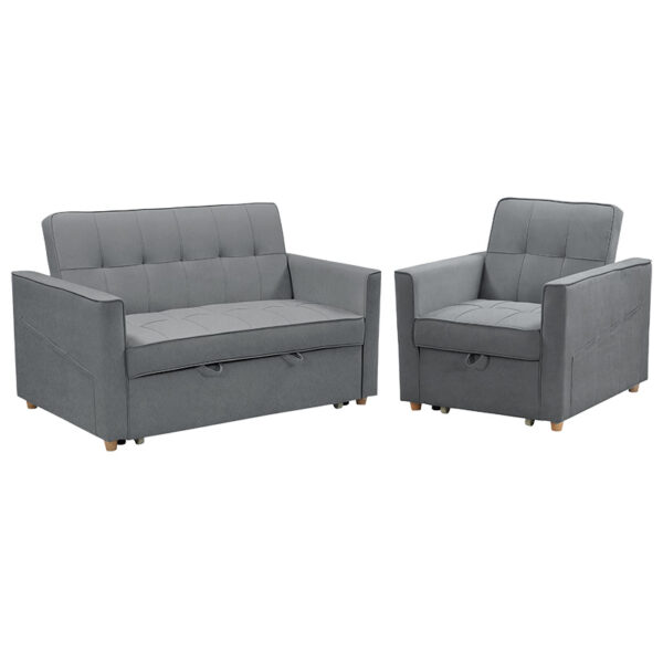 Sofa set 2pcs Commit fabric dark grey