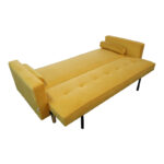 3 seater sofa-bed Success yellow velvet 190x80x84cm - Image 2