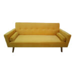 3 seater sofa-bed Success yellow velvet 190x80x84cm - Image 3