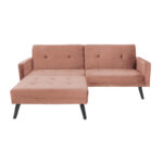 Sofa - bed Dream  with footstool velvet in rotten apple color 209x157x80m - Image 2