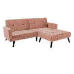Sofa - bed Dream  with footstool velvet in rotten apple color 209x157x80m