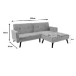 Sofa - bed Dream  with footstool velvet in rotten apple color 209x157x80m - Image 6