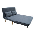 Josuane sofa-bed two-seater anthracite fabric and natural wood leg 117x80x81cm - Слика 3