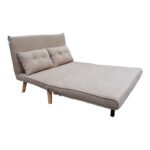 Josuane sofa-bed two-seater beige fabric and natural wood leg 117x80x81cm - Слика 3