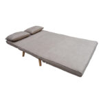 Josuane sofa-bed two-seater beige fabric and natural wood leg 117x80x81cm - Слика 4