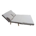 Josuane sofa-bed two-seater gray velvet and natural wood leg 117x80x81cm - Слика 3
