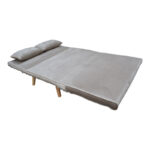 Josuane sofa-bed two-seater gray velvet and natural wood leg 117x80x81cm - Слика 4