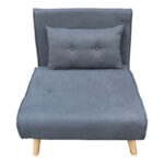 Armchair-bed Josuane anthracite fabric and natural wood leg 77x80x81cm - Слика 2