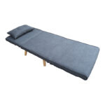 Armchair-bed Josuane anthracite fabric and natural wood leg 77x80x81cm - Слика 4