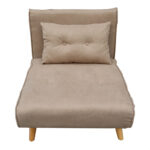 Josuane armachair-bed beige fabric and natural wood leg 77x80x81cm - Image 2