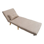 Josuane armachair-bed beige fabric and natural wood leg 77x80x81cm - Image 3