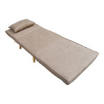Josuane armachair-bed beige fabric and natural wood leg 77x80x81cm - Image 4