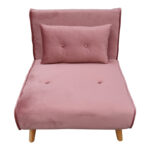 Armchair-bed Josiane rotten apple velvet and wooden leg in natural shade 77x80x81cm - Слика 2