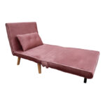 Armchair-bed Josiane rotten apple velvet and wooden leg in natural shade 77x80x81cm - Слика 3