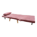 Armchair-bed Josiane rotten apple velvet and wooden leg in natural shade 77x80x81cm - Слика 4
