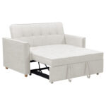 2 seater sofa-bed Commit fabric in beige-grey color 142x93x90 cm - Слика 2