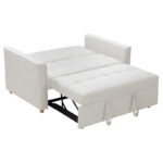2 seater sofa-bed Commit fabric in beige-grey color 142x93x90 cm - Слика 4
