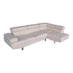 Left corner sofa Delfie fabric in beige color 260x163x72cm